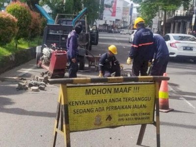 Sebelum Ambruk, DPU Makassar Gerak Cepat Lakukan Pembenahan