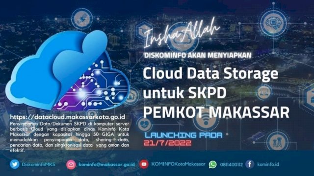 Pekan Depan, Diskominfo Makassar Launching Cloud Data Storage dan Repository Apps