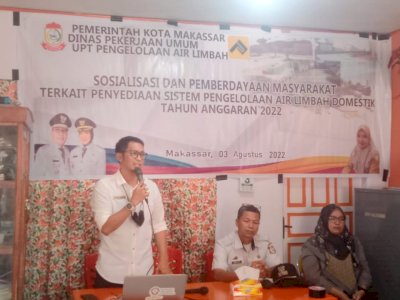 Kepala UPT PAL DPU Makassar Sosialisasi IPAL Losari di Kelurahan Bulogading