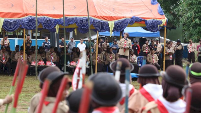 Buka Lomba Tingkat II Kwartir Ranting Tallo di Lakkang, Fatmawati Rusdi Beri Pesan Ini