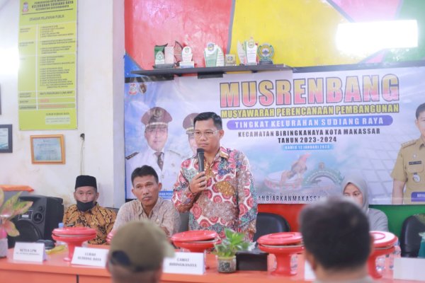 Musrenbang Kelurahan Sudiang Raya, Camat Biringkanaya Sampaikan Program Longwis dan Jagai Anakta