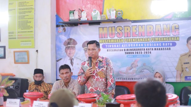 Musrenbang Kelurahan Sudiang Raya, Camat Biringkanaya Sampaikan Program Longwis dan Jagai Anakta