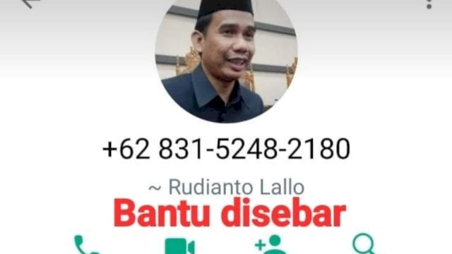 Guanakan Akun WhatsApp, Penipuan Mengatasnamakan Ketua DPRD Makassar