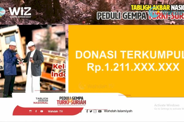 Galang Dana Bantuan Gempa Turki-Suriah, Wahdah Islamiyah Kumpulkan 1.2 Milliar dalam 2 Jam