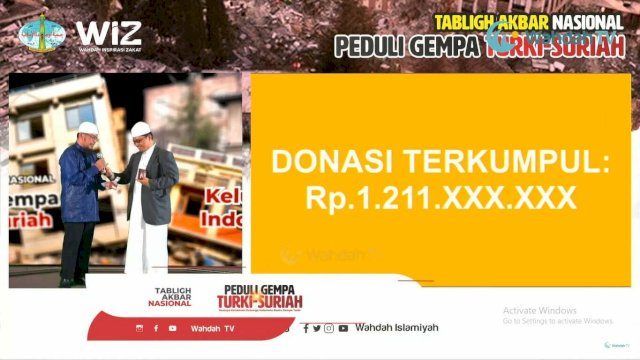 Galang Dana Bantuan Gempa Turki-Suriah, Wahdah Islamiyah Kumpulkan 1.2 Milliar dalam 2 Jam