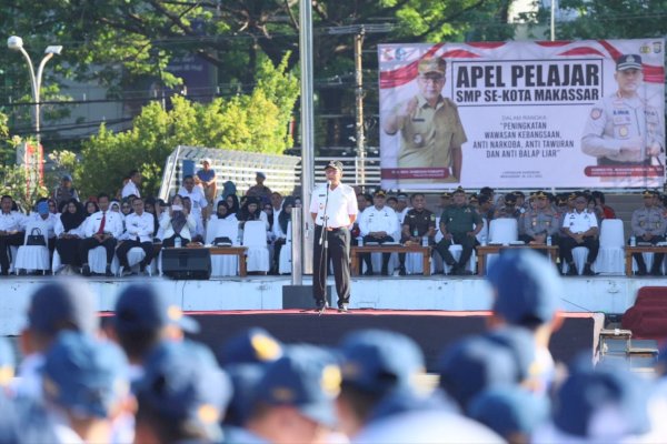 Apel Pelajar SMP se-Kota Makassar, Danny Pomanto Ajak Perangi Narkoba Hingga Hoax