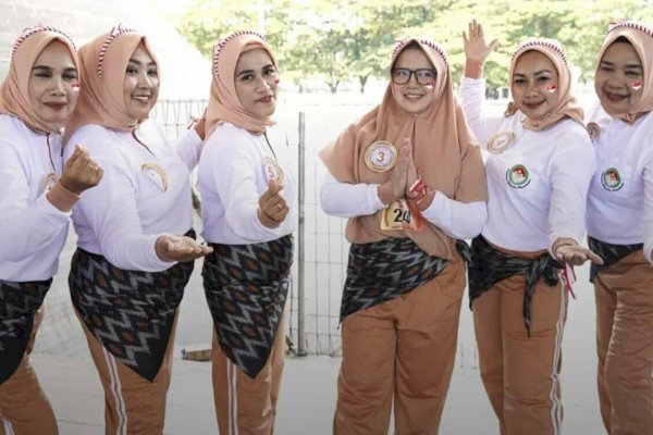 DWP DiskopUKM Makassar Ikuti Lomba Senam Kebugaran Jasmani Kemenpora 2023