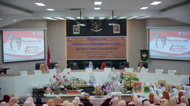 Peringati Maulid, DWP Kota Makassar Gelar Lomba Hias Telur Bahan Daur Ulang