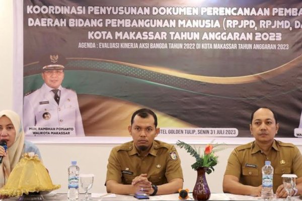 Bappeda Makassar Laksanakan Rapat Evaluasi Hasil Review Kinerja Aksi Bagda Tahun 2022