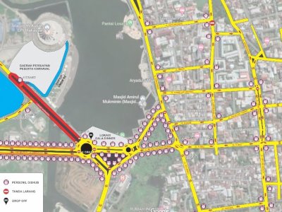 Dishub Makassar Gelar Rekayasa Lalin dan Siagakan Petugas di 17 Ruas Jalan pada Malam Puncak HUT