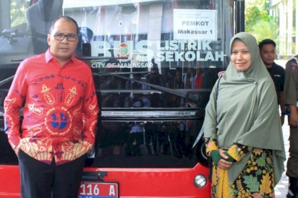 Pemkot Makassar Launching Bus Sekolah Listrik Dilengkapi Lima Kamera CCTV, Wujud Program Jagai Anakta