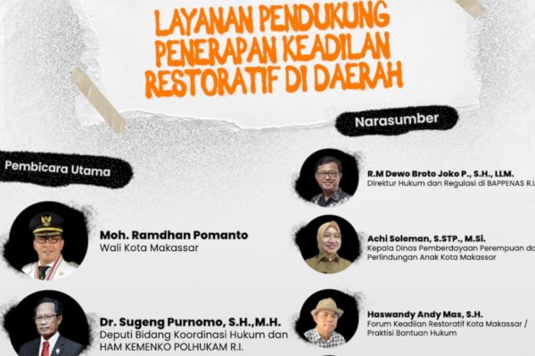 Pemkot Makassar Gandeng YLBHI-LBH Gelar Seminar dan Peluncuran Kebijakan Keadilan Restoratif