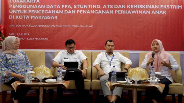 Lokakarya USAID ERAT dan Pemkot Makassar, Bahas Pencegahan Perkawinan Anak Lewat Penggunaan Data