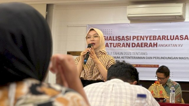 Gelar Sosialisasi Perda Ketertiban Umum,Budi Hastuti Harap Masyarakat Saling Bahu Membahu Jaga Ketertiban