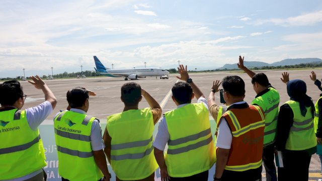 Pj Sekda Makassar Hadiri Peresmian Penerbangan Baru Garuda Indonesia Makassar-Balikpapan