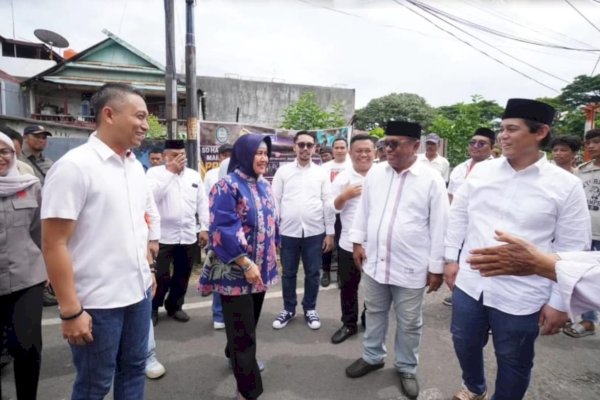 Warga Kecamatan Ujung Tanah Sambut Kedatangan Ketua TP PKK Kota Makassar