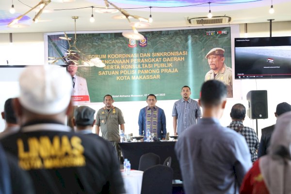 Buka Forum Koordinasi dan Sinkronisasi Satpol PP Kota Makassar, Muh. Yasir Tekankan Optimalisasi Penegakan Perda