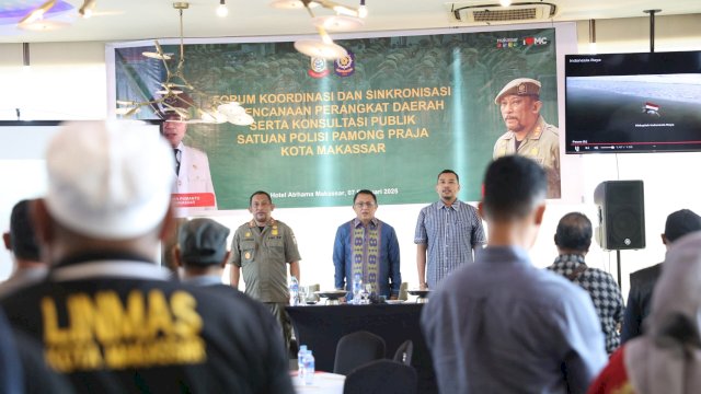 Buka Forum Koordinasi dan Sinkronisasi Satpol PP Kota Makassar, Muh. Yasir Tekankan Optimalisasi Penegakan Perda