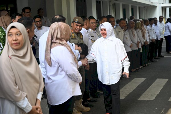 Indira Yusuf Ismail Ikut Apel Pagi Terakhir Bersama Danny Pomanto, Pamit ke Pegawai Pemkot Makassar