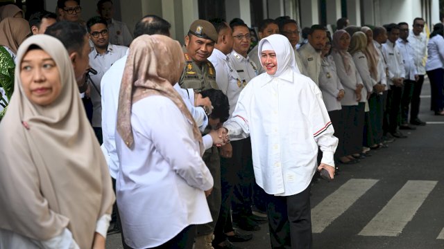 Indira Yusuf Ismail Ikut Apel Pagi Terakhir Bersama Danny Pomanto, Pamit ke Pegawai Pemkot Makassar