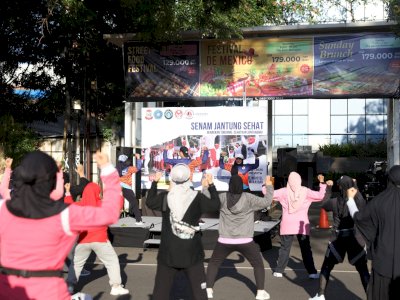 Kampanyekan Gaya Hidup Sehat, Tiga Organisasi Perempuan Makassar Gelar Senam dan Pemeriksaan Kesehatan